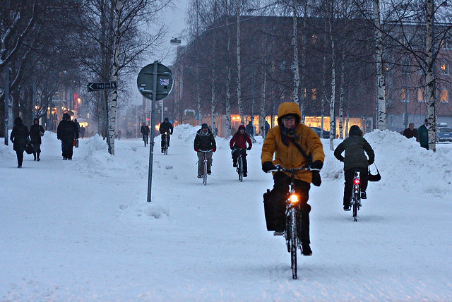 Фіни їздять на велосипедах навіть взимку